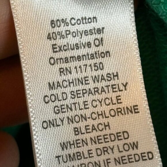 Quacker Factory Sweatshirt Women's Size 1X Green Gold Stripes - Picture 4 of 4